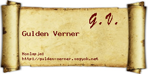 Gulden Verner névjegykártya